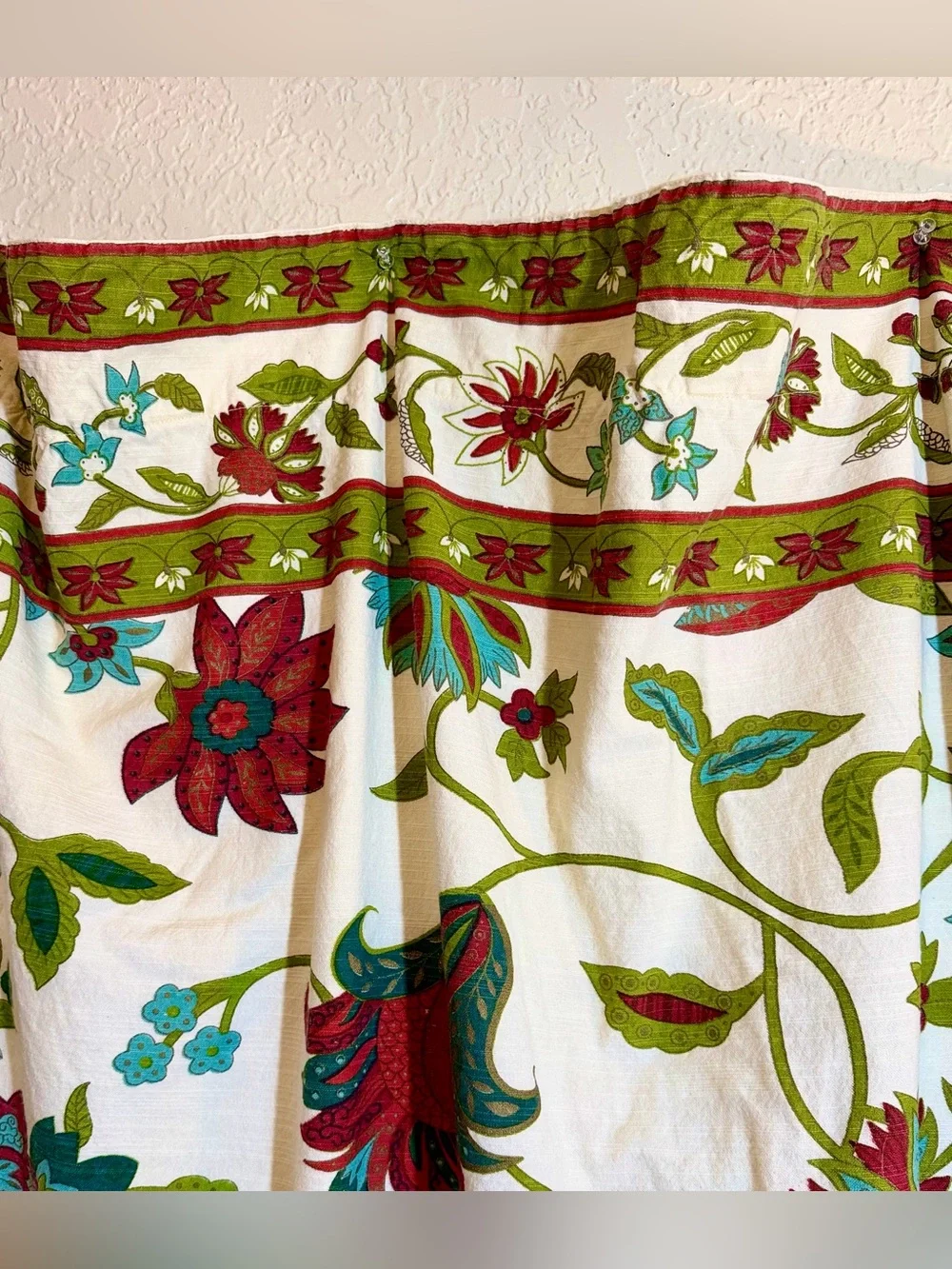 World Market Azra Floral Curtains, Lined Cotton Pair, Jacobean Botanical Boho